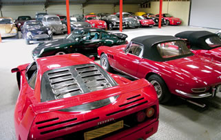 Cars inside our storage facility
